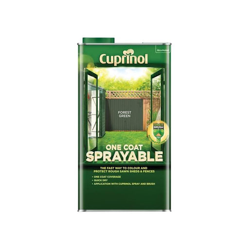 Cuprinol One Coat Sprayable Fence Treatment Forest Green 5 litre Cuprinol - Town Tools