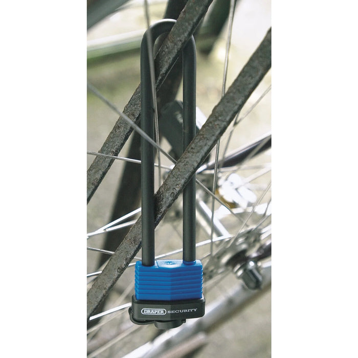 Draper U Bar Extra Long Shackle Lock with 2 Keys - SL1