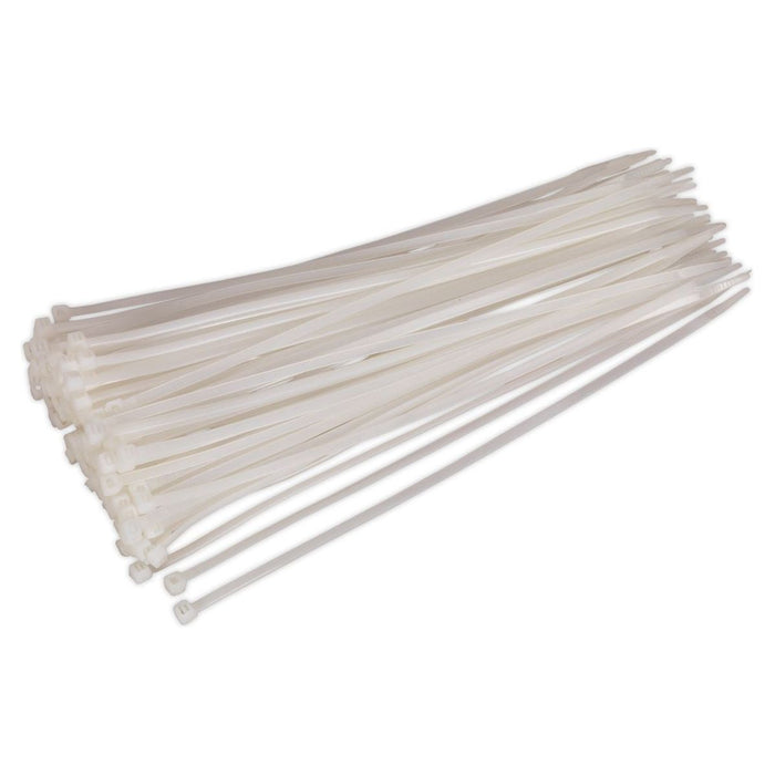 Sealey Cable Tie 300 x 4.8mm White Pack of 100 CT30048P100W Sealey - Town Tools 