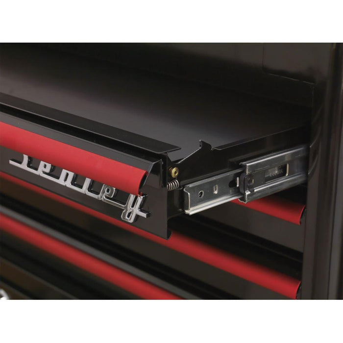 Sealey Rollcab 6 Drawer Wide Retro Style Black with Red Anodised Drawer Pulls Sealey - Town Tools 