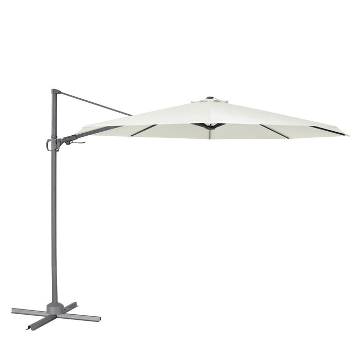 Dellonda Cantilever Parasol with 360 Rotation, Tilt & Cover 3m - Cream