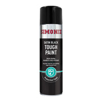6 x Simoniz Large Tough Satin Black Aerosol Car Auto Spray Paint 500ml SIMVHT51D
