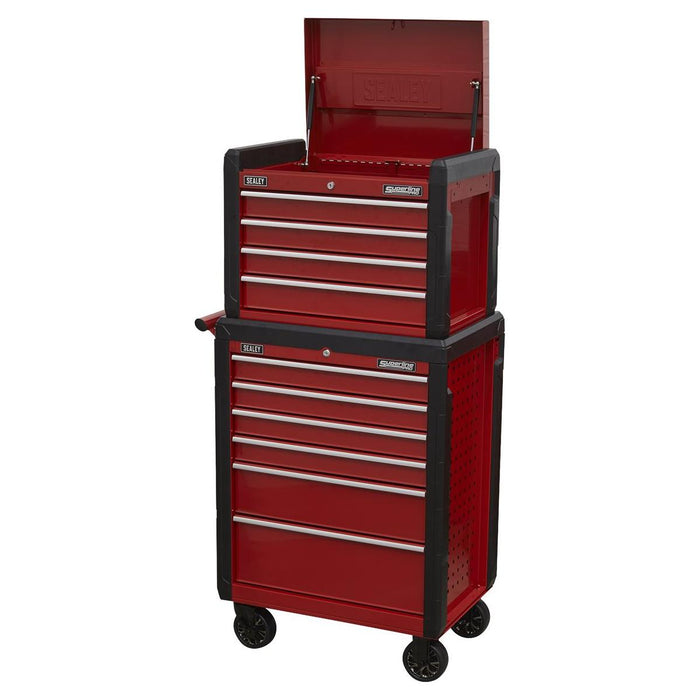 Sealey Topchest 4 Drawer & Rollcab 6 Drawer Combination AP3410STACK Sealey - Town Tools 