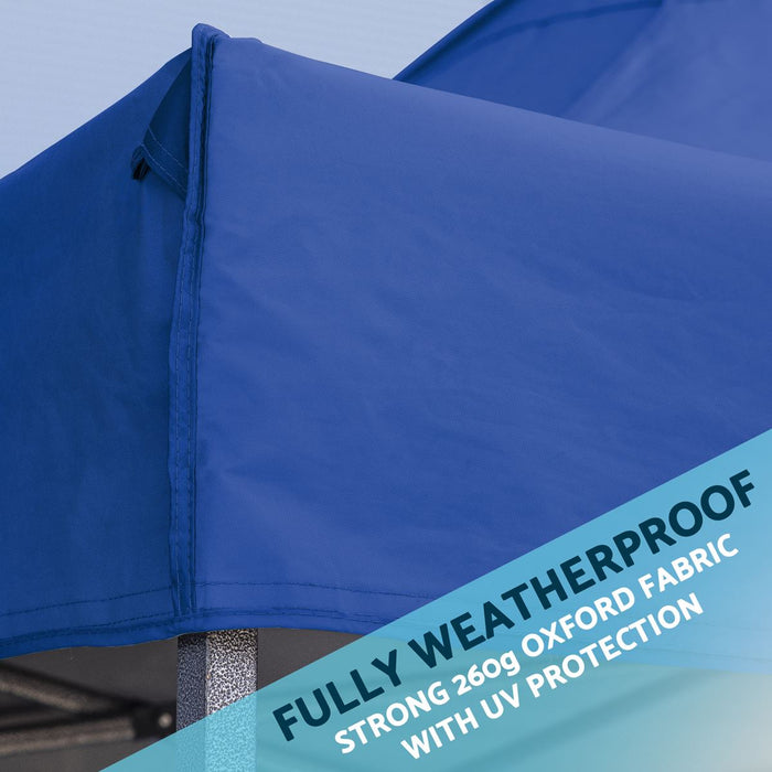 Dellonda 3x6m Pop-Up Gazebo & Side Walls Water Resistant Fabric Blue - DG173