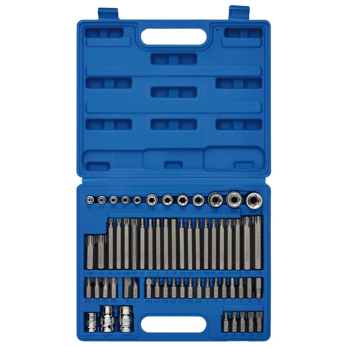 Draper Expert Mechanics Socket and Bit Set, 3/8, 1/2" Sq. Dr. (61 Piece)