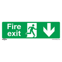 Sealey Safe Conditions Safety Sign Fire Exit (Down) Rigid Plastic Pack of 10