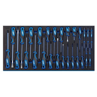 Draper Soft Grip Screwdriver Set in Full Drawer EVA Insert Tray (27 Piece)