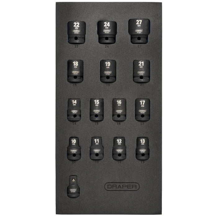 Draper HI-TORQ® Metric Impact Socket Set in EVA Drawer Insert Tray
