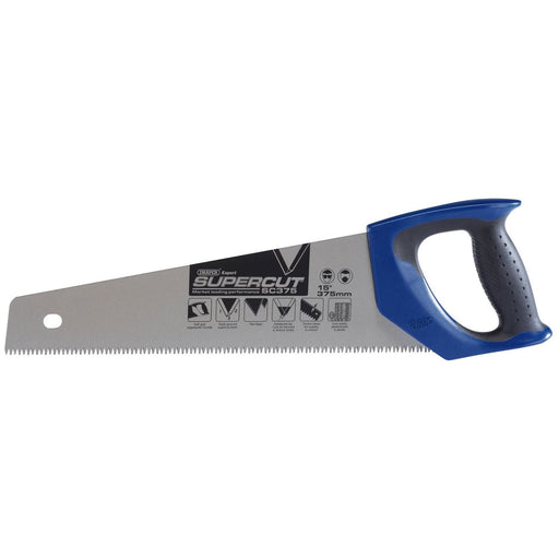 Draper Supercut Soft Grip Hardpoint Tool Box Handsaw, 375mm/15", 7tpi/8ppi Draper - Town Tools 