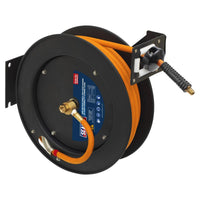 Sealey 15m Retractable High-Visibility Hybrid Air Hose with Metal Reel 10mm ID
