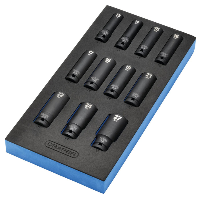 Draper HI-TORQ® Metric Deep Impact Socket Set in EVA Drawer Insert Tray