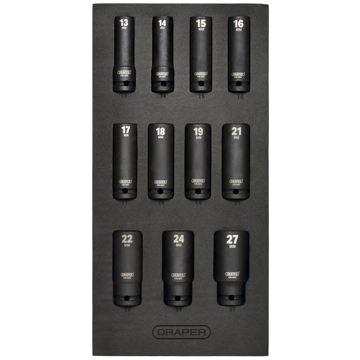 Draper HI-TORQ® Metric Deep Impact Socket Set in EVA Drawer Insert Tray
