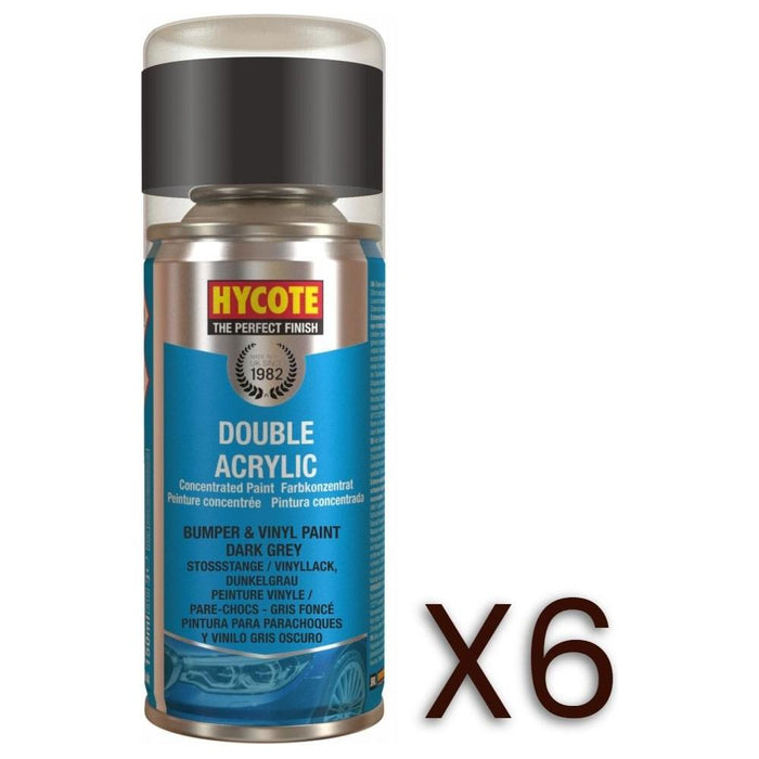 6x Hycote Aerosol Paint for Bumper Paint Dark Grey 150ml Hycote - Town Tools 