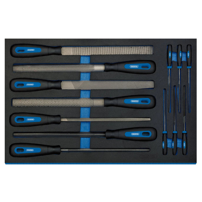 Draper Hand File Set in 3/4 Drawer EVA Insert Tray (13 Piece) - IT-EVA29