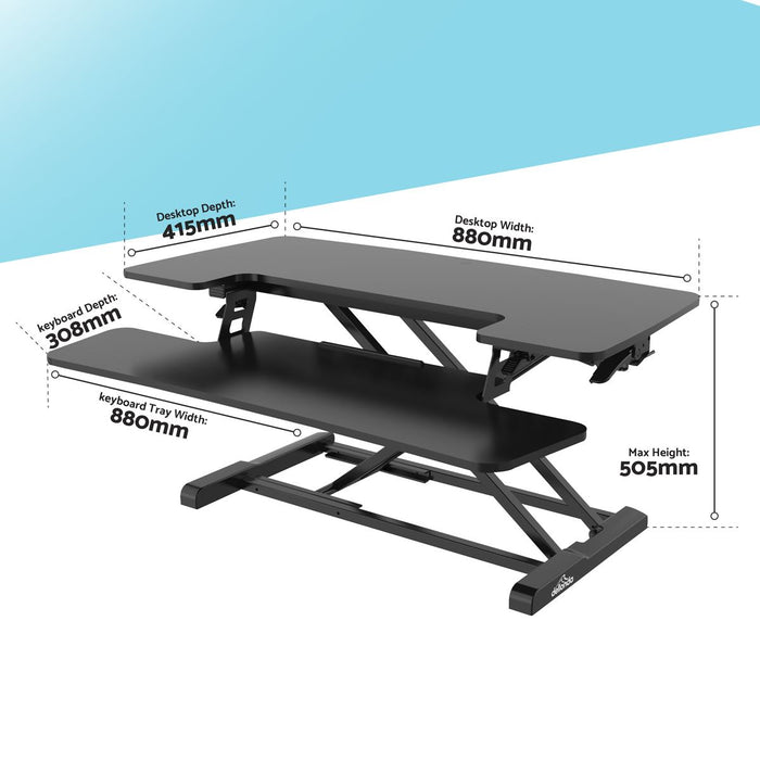 Dellonda 89cm Height-Adjustable Standing Desk