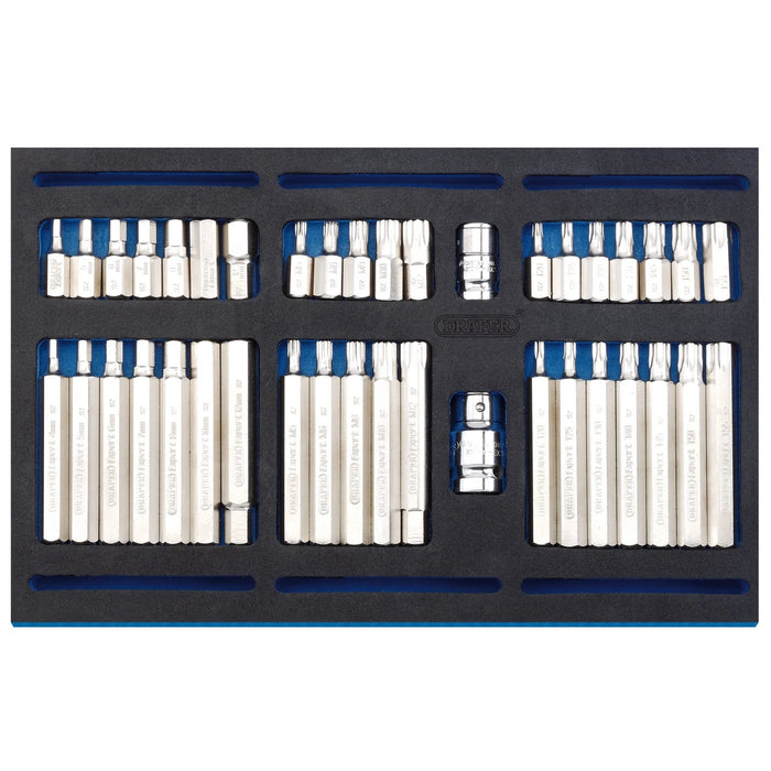 Draper Screwdriver Insert Bit Set in 1/4 Drawer EVA Insert Tray (40 Piece)