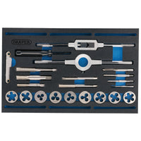 Draper Combination Tap and Die Set - Metric and BSP in EVA Foam Insert Tray (22