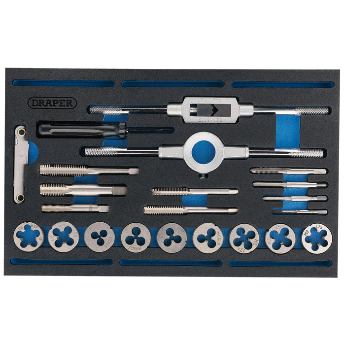 Draper Combination Tap and Die Set - Metric and BSP in EVA Foam Insert Tray (22