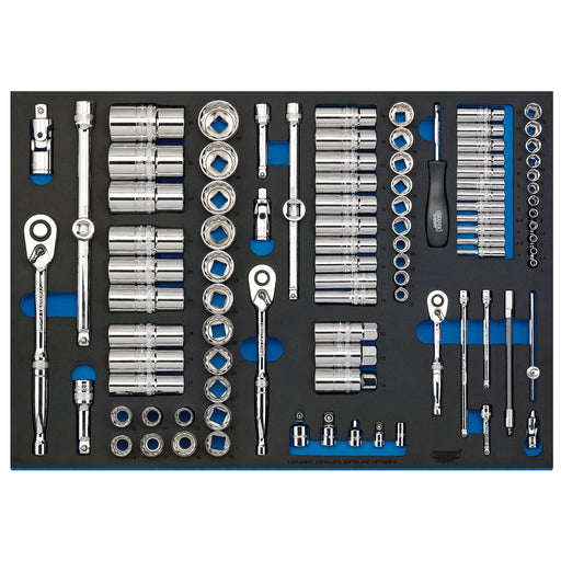 Draper Expert Socket Set in Full Plus Drawer EVA Insert Tray, 1/4"
