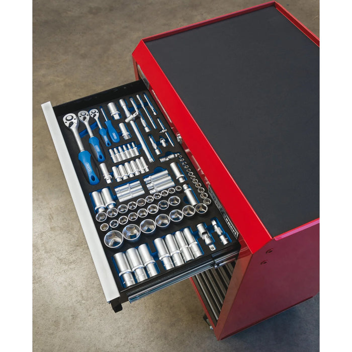Draper Socket Set in Full Drawer EVA Insert Tray, 1/4", 3/8", and 1/2" (84