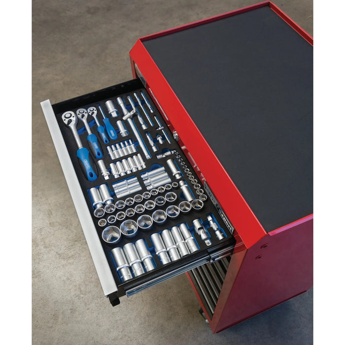 Draper Socket Set in Full Drawer EVA Insert Tray, 1/4", 3/8", and 1/2" (84