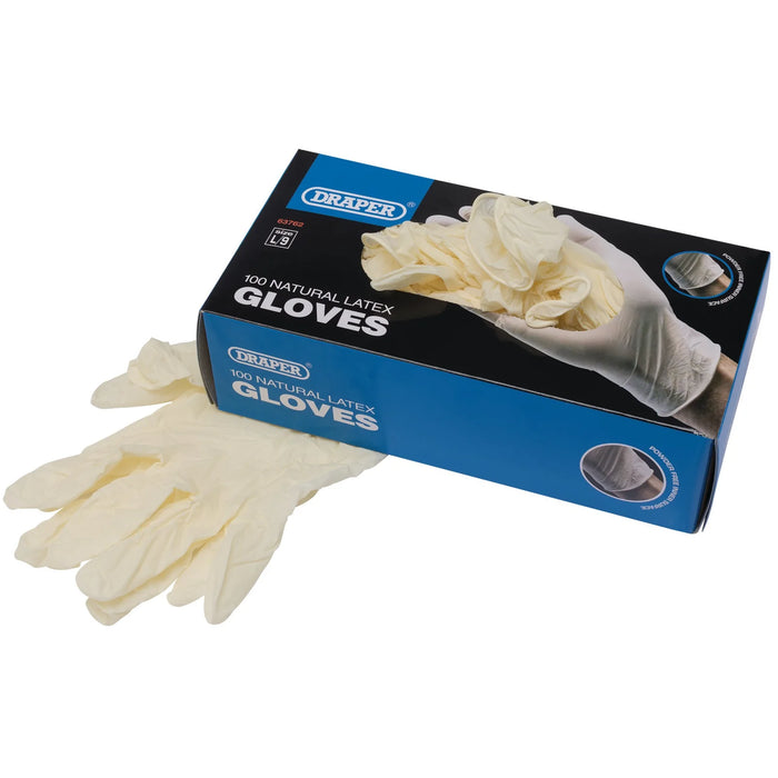 Draper Latex Gloves (Box of 100) - GLAT-100L