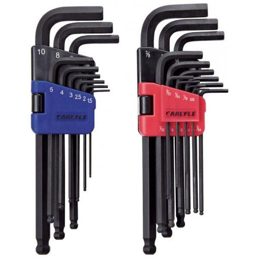 Carlyle Hand Tools Hex Key Set Long Ball Short & Long Arm Metric & SAE Carlyle Hand Tools Caryle Tools - Town Tools 