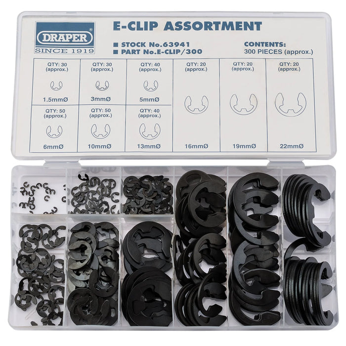 Draper E-Clip Assortment (300 Piece) - E-CLIP/300