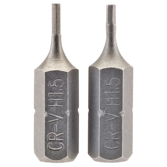 Draper Hexagonal Insert Bit, , 1/4" Hex, 25mm Long (Pack of 2) 1.5-6