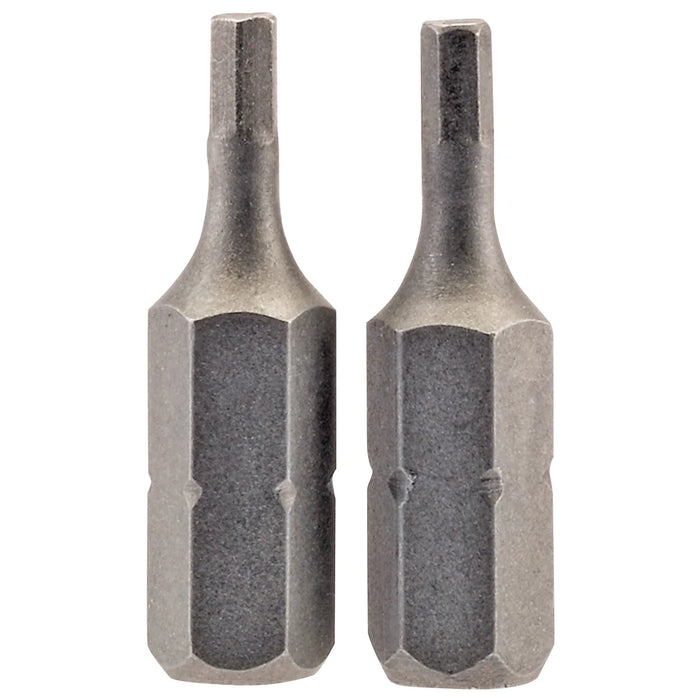 Draper Hexagonal Insert Bit, , 1/4" Hex, 25mm Long (Pack of 2) 1.5-6