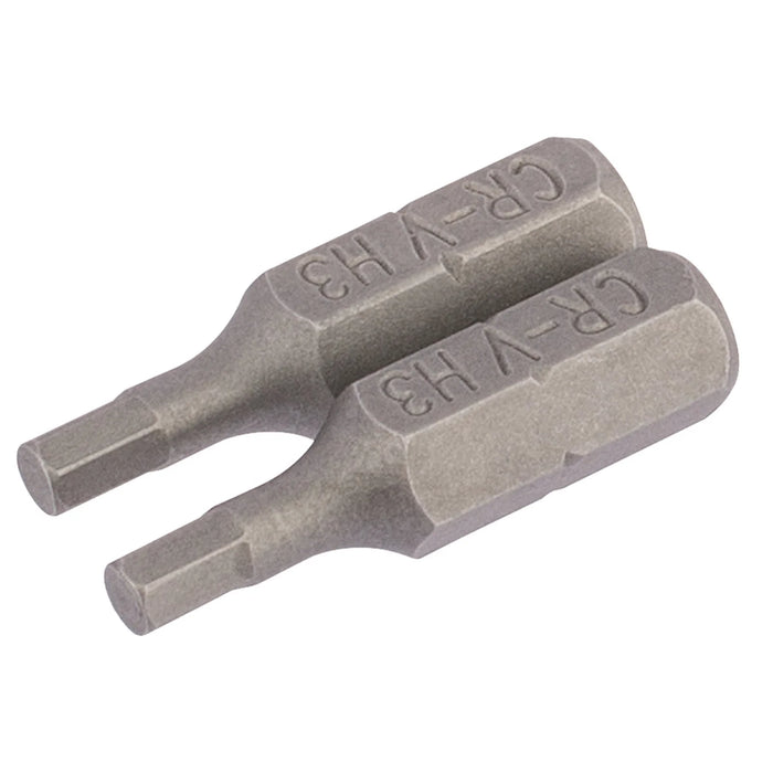 Draper Hexagonal Insert Bit, , 1/4" Hex, 25mm Long (Pack of 2) 1.5-6