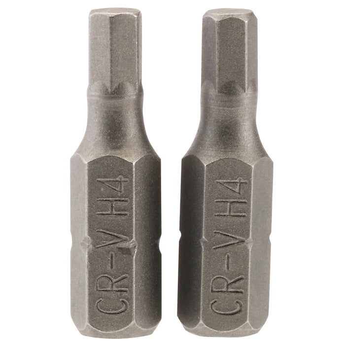 Draper Hexagonal Insert Bit, , 1/4" Hex, 25mm Long (Pack of 2) 1.5-6