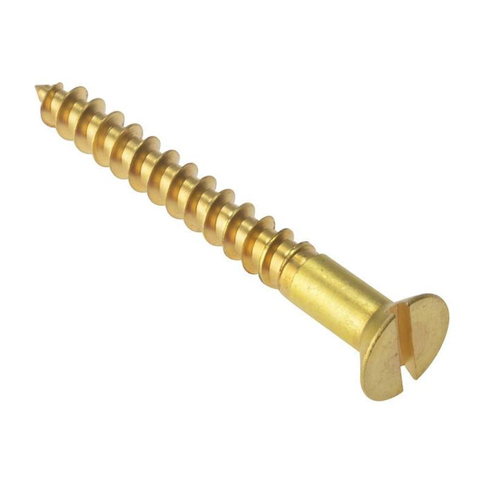 Forgefix Wood Screw Slotted CSK Solid Brass 2.1/2in x 12 Box 100 ForgeFix - Town Tools