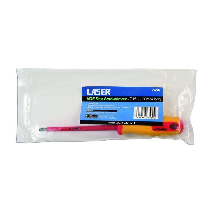 Laser Insulated Star* Screwdriver T15 7450