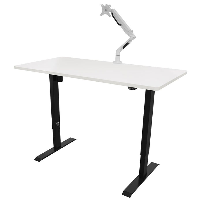 Dellonda Single Motor Adjustable-Height Electric Sit/Stand Desk - White Desktop