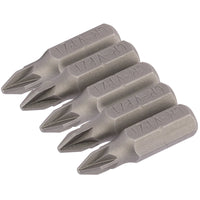 Draper PZ Type Insert Bit, No.1 x 25mm, 1/4" Hex (Pack of 5) - 25PZ/5/B