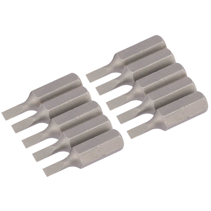 Draper Plain Slot Insert Bit, , 1/4" Hex, 25mm Long (Pack of 10) 3-8mm