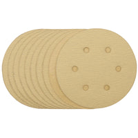 Draper Gold Sanding Discs with Hook & Loop, 150mm, 120 Grit, 6 Dust Extraction