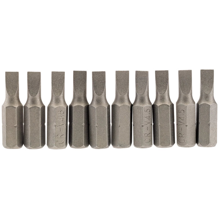 Draper Plain Slot Insert Bit, , 1/4" Hex, 25mm Long (Pack of 10) 3-8mm
