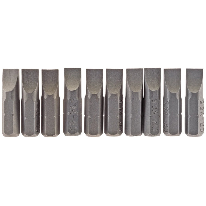 Draper Plain Slot Insert Bit, , 1/4" Hex, 25mm Long (Pack of 10) 3-8mm