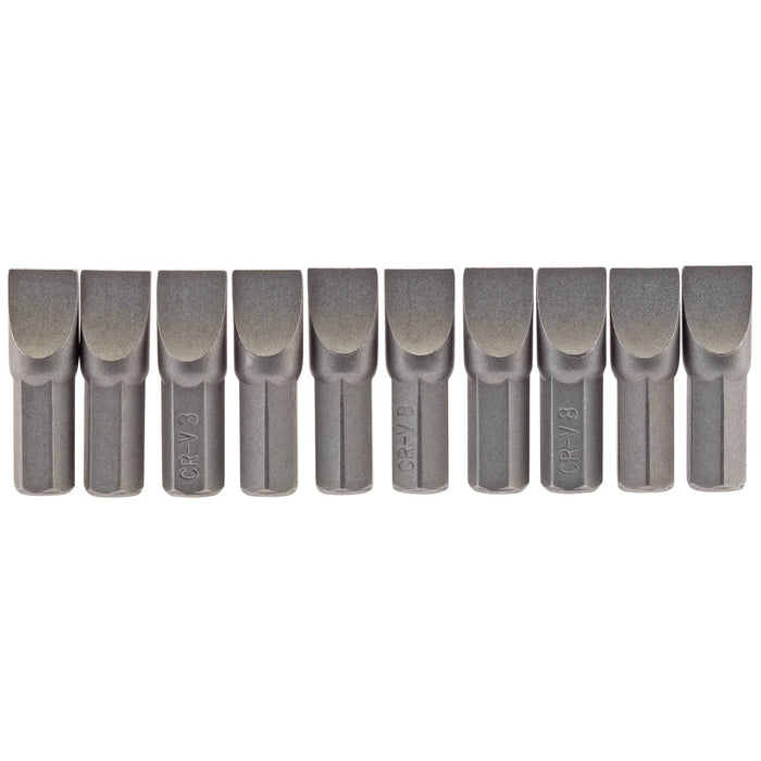 Draper Plain Slot Insert Bit, , 1/4" Hex, 25mm Long (Pack of 10) 3-8mm