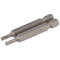 Draper Plain Slot Insert Bit, , 1/4" Hex, 50mm Long (Pack of 2) 3-8mm
