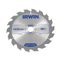 Irwin® Construction Circular Saw Blade 160 x 20mm x 18T ATB