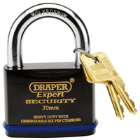 Draper Expert Heavy Duty Padlock and 2 Keys with Super Tough