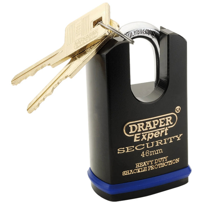Draper Expert Heavy Duty Padlock and 2 Keys with Shrouded shackle 46-61mm