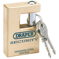 Draper Expert Close Shackle Solid Brass Padlock with Hardened Steel