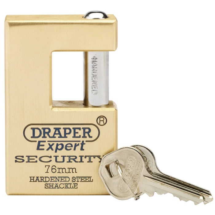 Draper Expert Close Shackle Solid Brass Padlock with Hardened Steel