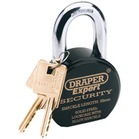 Draper Expert Heavy Duty Stainless Steel Padlock and 2 Keys, 63 25-50mm