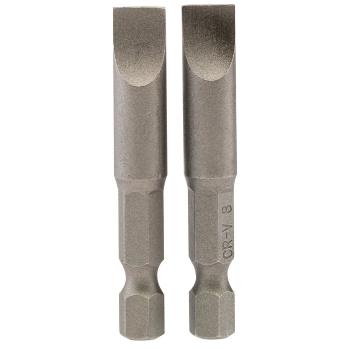 Draper Plain Slot Insert Bit, , 1/4" Hex, 50mm Long (Pack of 2) 3-8mm