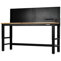 Draper Bunker Workbench with Hardwood Worktop and Power Pegboard, 1830mm